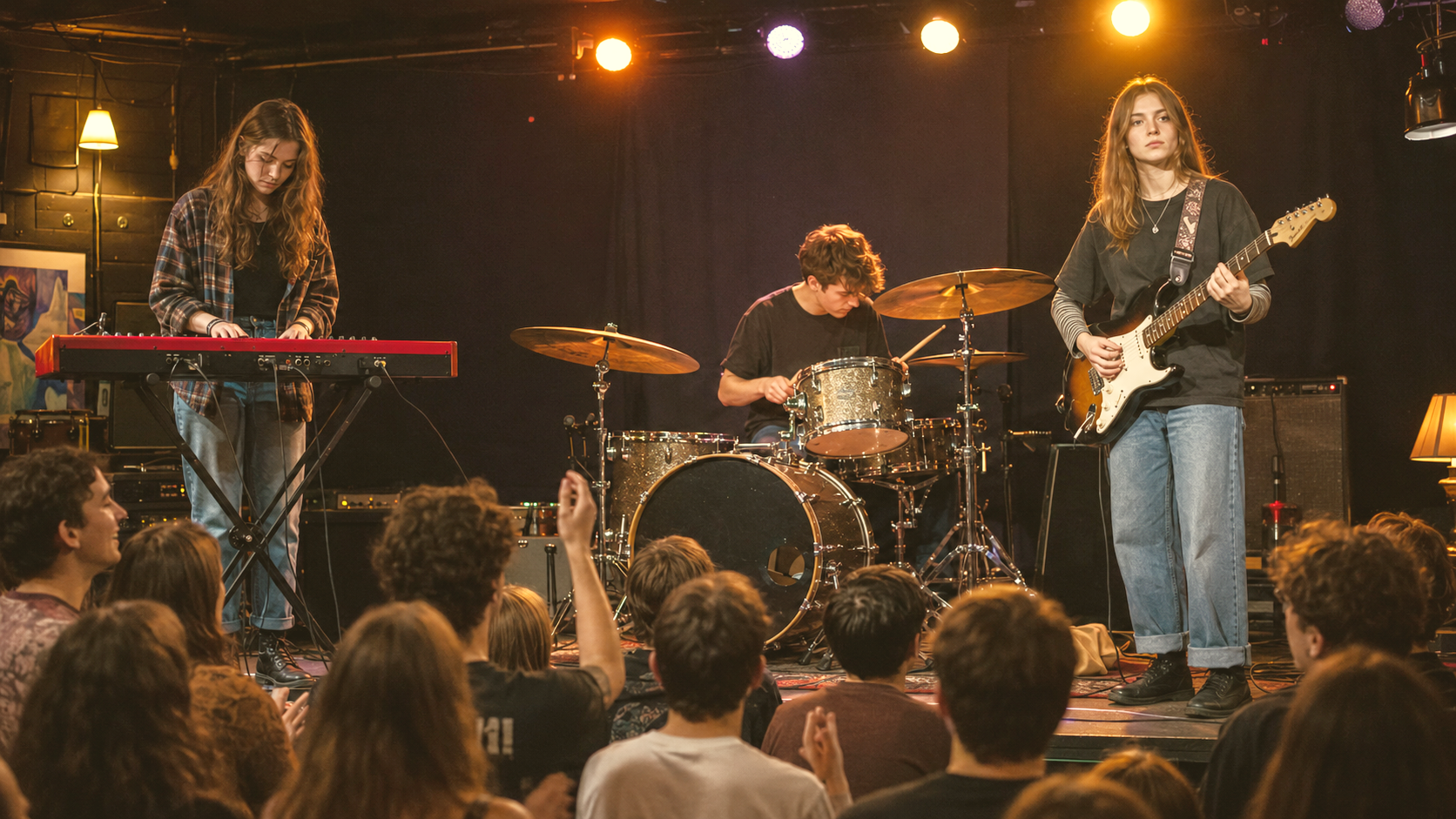 A band performing live on stage